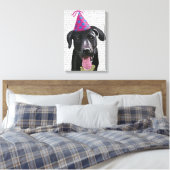 Zwarte labrador met partijPet Canvas Afdruk (Insitu (Slaapkamer))