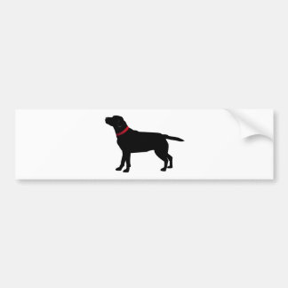 Zwarte labrador met rode kraag bumpersticker