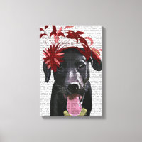 Zwarte labrador met rode smeltkroes