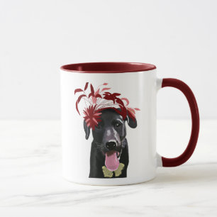 Zwarte labrador met rode smeltkroes mok