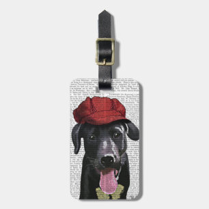 Zwarte labrador met rood Pet Bagagelabel