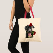 Zwarte labrador met Rozen 2 Tote Bag (Voorkant (product))