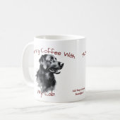 Zwarte Labrador Ochtendkoffie/PERSONALISEREN Koffiemok (Voorkant links)