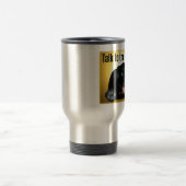 Zwarte labrador praat met de poot! reisbeker (Center)