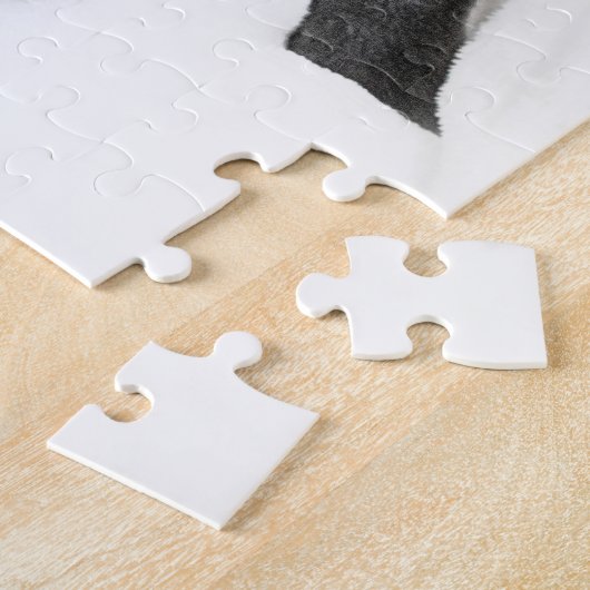 Zwarte labrador puppy met kerstpet legpuzzel (Zijkant)