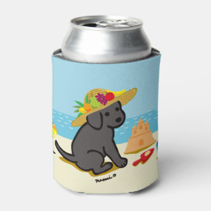 Zwarte labrador Puppy Straw Pet Cartoon Blikjeskoeler