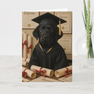 Zwarte Labrador Retriever Afstuderen  Kaart