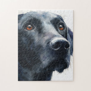 Zwarte labrador retriever aquarel legpuzzel