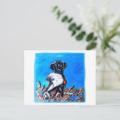 ZWARTE LABRADOR RETRIEVER BRIEFKAART (Staand voorkant)
