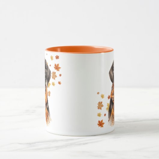 Zwarte Labrador Retriever Brillen Plaid Sjaal Herf Mok (Midden)