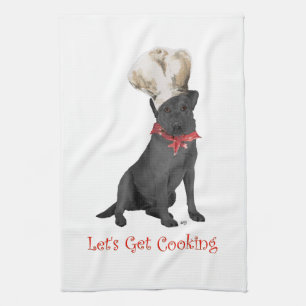 Zwarte Labrador Retriever Chef Theedoek