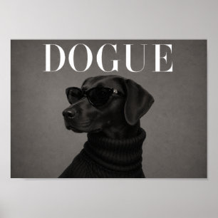 Zwarte Labrador Retriever Chique Mode Honden Kunst Poster