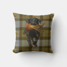 Zwarte Labrador Retriever & Fazant worp kussen