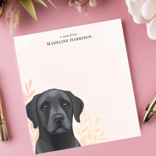 Zwarte Labrador Retriever Hond Gepersonaliseerde N Notitieblok