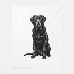 Zwarte Labrador Retriever Hond Portret Illustratie Fleece Deken