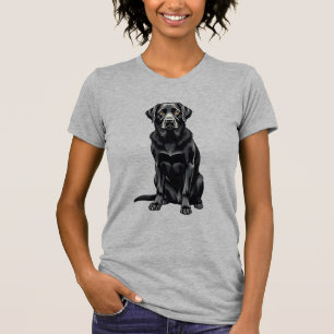 Zwarte Labrador Retriever Hond Portret Illustratie T-shirt