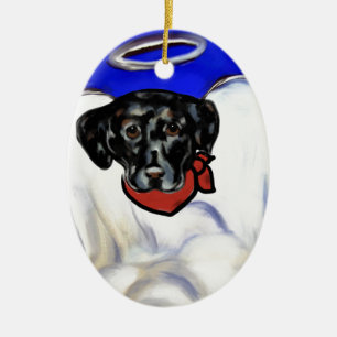 Zwarte Labrador Retriever Keramisch Ornament