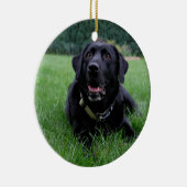 zwarte labrador Retriever Keramisch Ornament (Rechts)