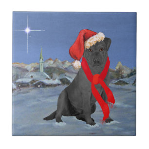 Zwarte Labrador Retriever Kerstmis Tegeltje