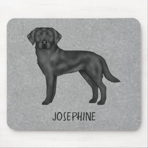 Zwarte Labrador Retriever Lab Hond Aangepaste Naam Muismat