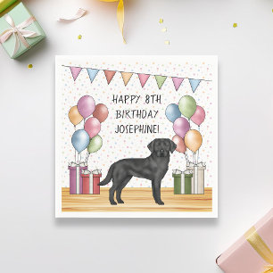 Zwarte Labrador Retriever Lab Hond Kleurrijke Verj Servet