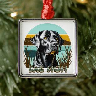 Zwarte Labrador Retriever Lab Moeder Metalen Ornament