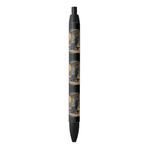 Zwarte Labrador Retriever Log Cabin Herfst Inkt Pen