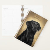 Zwarte Labrador Retriever Portret gepersonaliseerd Planner (Display)
