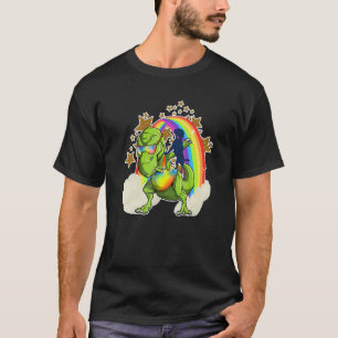 Zwarte Labrador Retriever Rijdt Dansende Rex Regen T-shirt