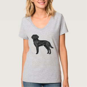 Zwarte Labrador Retriever Schattige Cartoon Hond T-shirt