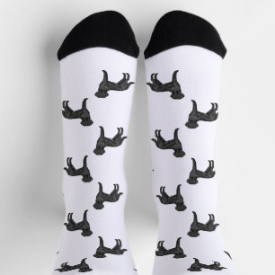 Zwarte Labrador Retriever Schattige Cartoonhond Pa Sokken
