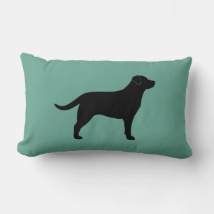 Zwarte Labrador Retriever Silhouet Decoratief Kussen