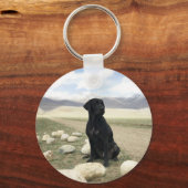 zwarte labrador Retriever Sleutelhanger (Voorkant)