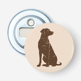 Zwarte labrador silhouet illustratie button flesopener