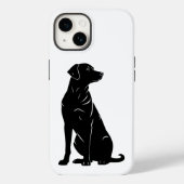 Zwarte labrador silhouet illustratie Case-Mate iPhone case (Achterkant)