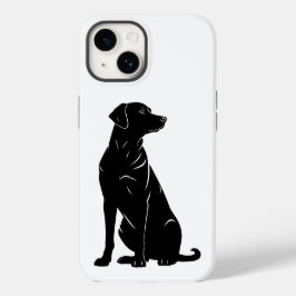Zwarte labrador silhouet illustratie Case-Mate iPhone 14 hoesje