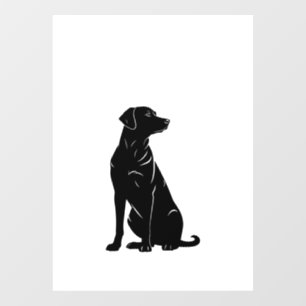 Zwarte labrador silhouet illustratie raamsticker