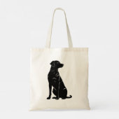 Zwarte labrador silhouet illustratie tote bag (Achterkant)