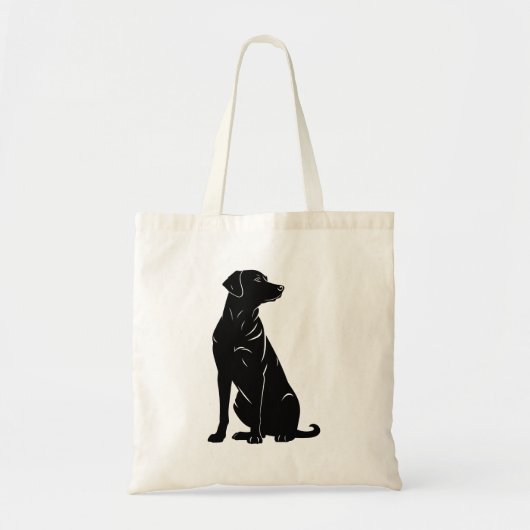 Zwarte labrador silhouet illustratie tote bag (Voorkant)