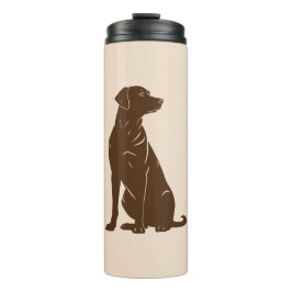 Zwarte labrador silhouet illustratie Yoga Mat Thermosbeker