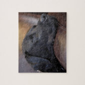 Zwarte labrador slaapt op sofa, close-up legpuzzel (Verticaal)