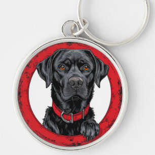 Zwarte labrador sleutelhanger