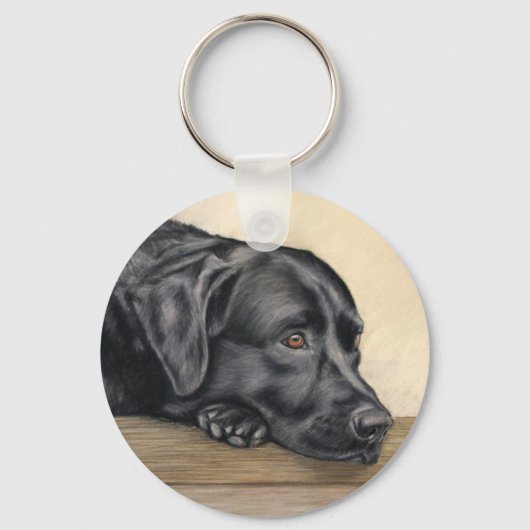 Zwarte labrador sleutelhanger (Voorkant)