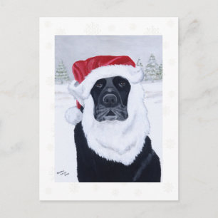 Zwarte Labrador Sneeuwvlokken Kerst Briefkaarten