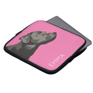 Zwarte labrador, speciaal ontworpen laptophoes laptop sleeve