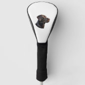 Zwarte Labrador stickers 2 Golfheadcover (Voorkant)