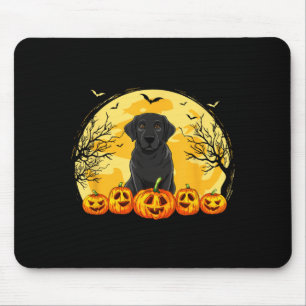 Zwarte Labradors hond pompoenen Halloween kostuum Muismat