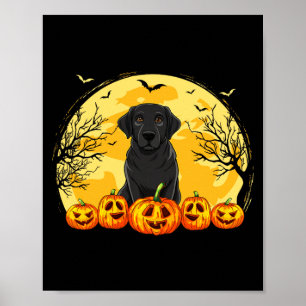 Zwarte Labradorshond Pompoenen Halloween Kostuum H Poster