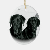 Zwarte labs keramisch ornament (Rechts)