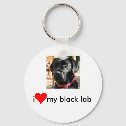 zwarte labsleutelketen sleutelhanger (Voorkant)